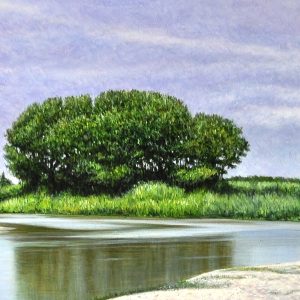 Alla foce del Chienti olio su tela cm 25 x 90