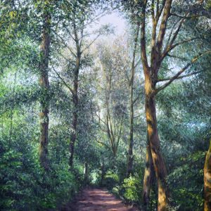 Nel bosco di Fiastra - olio su tela cm 60 x 100