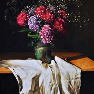 Ortensie in vaso - olio su tela - cm 35 x 50