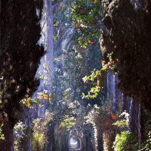 Viale a Fiastra - olio su tela - cm 16 x 35,5